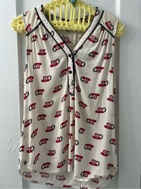 ModCloth Cafe Au Soliel in Telephone Sleeveless Top